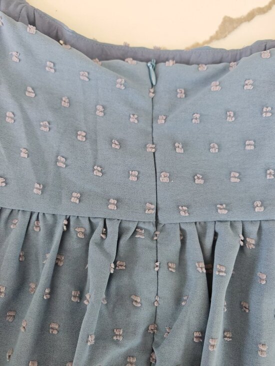 Altard State Blue Swiss Dot Romper Flutter Sleeve Boho Mini Dress Size L - Picture 13 of 15